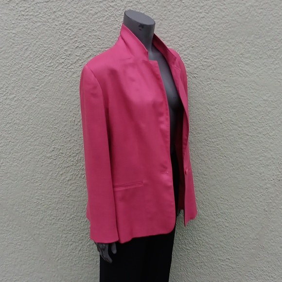 CROSS COUNTRY FASHIONS (USA) LADIES VINTAGE PURE LINEN (1) BUTTON LUXURY BLAZER - Picture 6 of 17